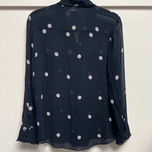Kate Spade | Sheer Polkadot Button Up | Size Large - Picture 3 of 7